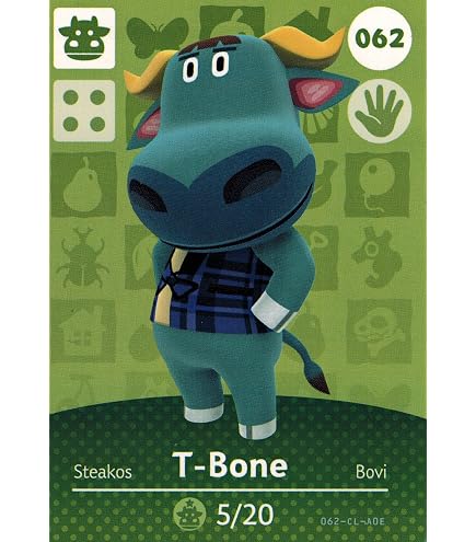 Amazon.com: Animal Crossing Happy Home Designer Amiibo Card T-Bone